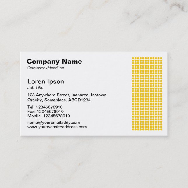 Dot Motif - Amber Business Card (Front)