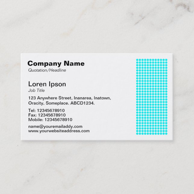 Dot Motif - Cyan Business Card (Front)
