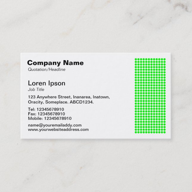 Dot Motif - Green Business Card (Front)