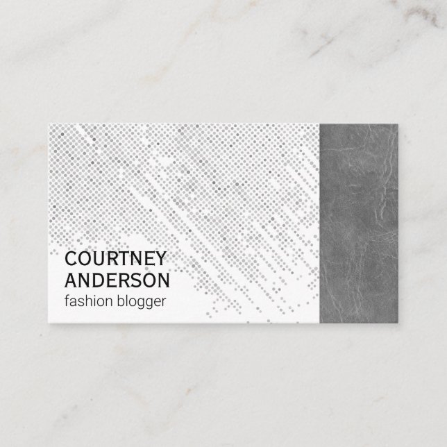 Dot Pattern | Leather Business Card (Front)