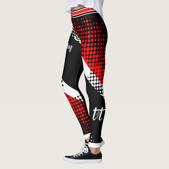 Dot Pattern Trinidad & Tobago Flag Leggings (Left)
