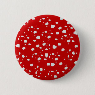 dot pattern with red toadstool mushroom 6 cm round badge