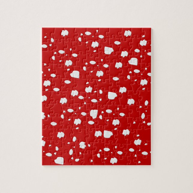 dot pattern with red toadstool mushroom jigsaw puzzle (Vertical)