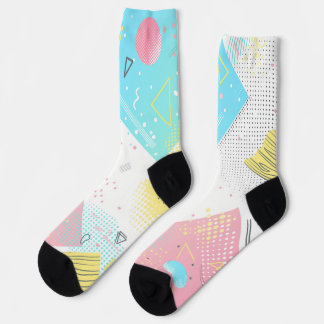 Dot patterns and geometric shapes background socks