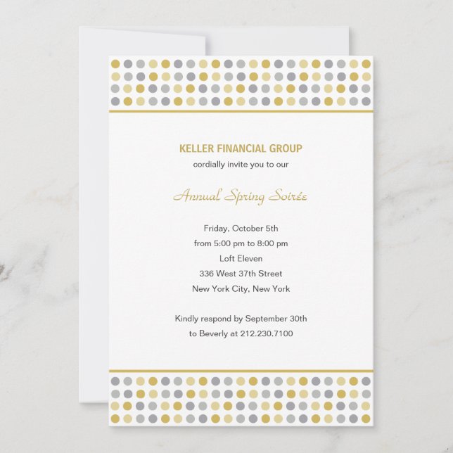 Dot Patterns Corporate/Business Party Invitation - (Front)