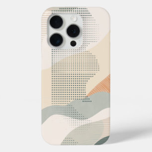 Dot patterns in shapes in neutral shades iPhone 15 pro case