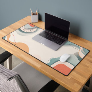 Dot patterns on wavy forms with text space desk mat