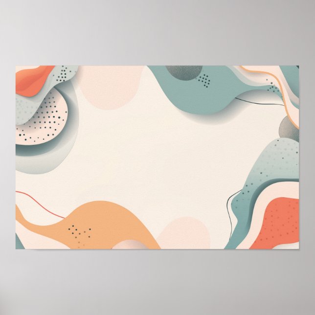 Dot patterns on wavy forms with text space poster (Front)