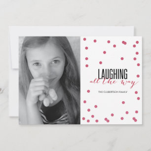 Dot Red Festive Holiday Photo Card