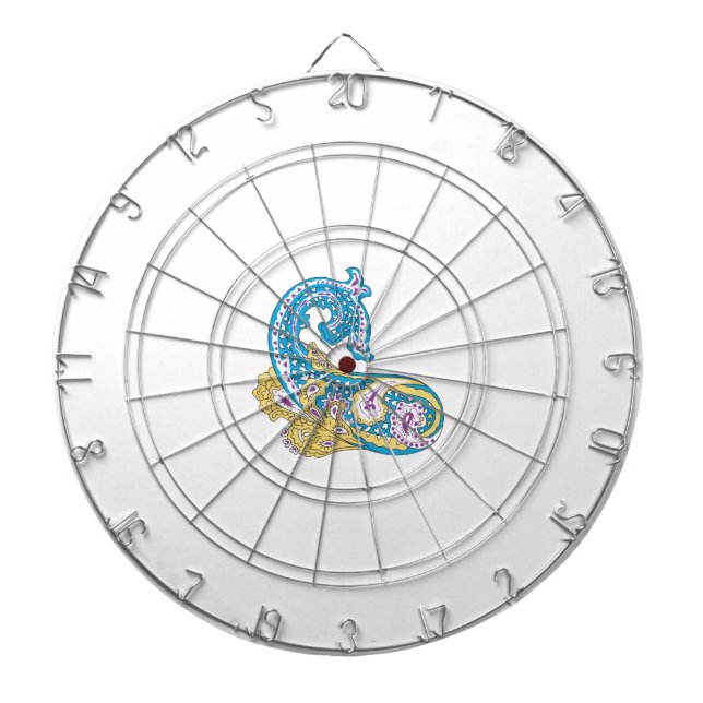 Dot, Sherpa Blue, Golden Sand Design Dartboard (Front)