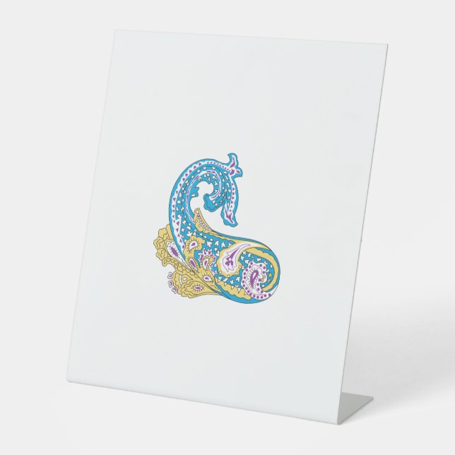 Dot, Sherpa Blue, Golden Sand Design Pedestal Sign (Front)