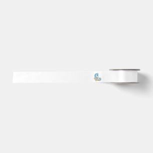Dot, Sherpa Blue, Golden Sand Design Satin Ribbon