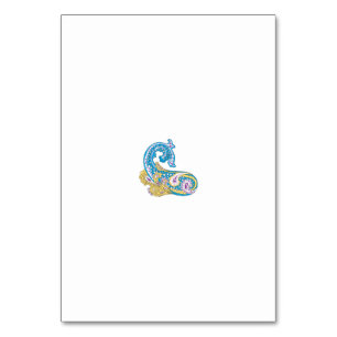 Dot, Sherpa Blue, Golden Sand Design Table Number