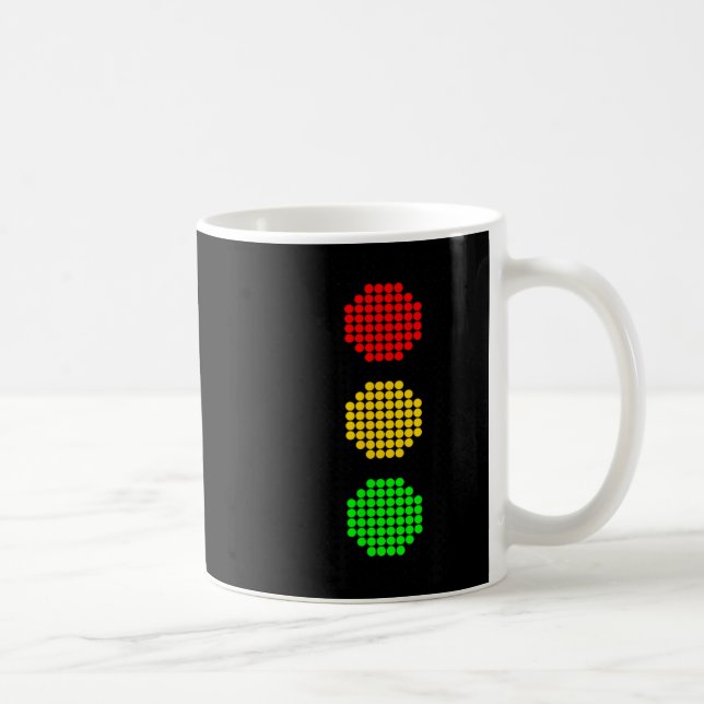 Dot Stoplight Traffic Signal Stop-Caution-Go Coffee Mug (Right)