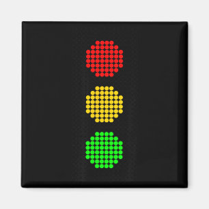 Dot Stoplight Traffic Signal Stop-Caution-Go Magnet