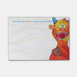 Dot the Monster w/quote, post it notes 4"x3"