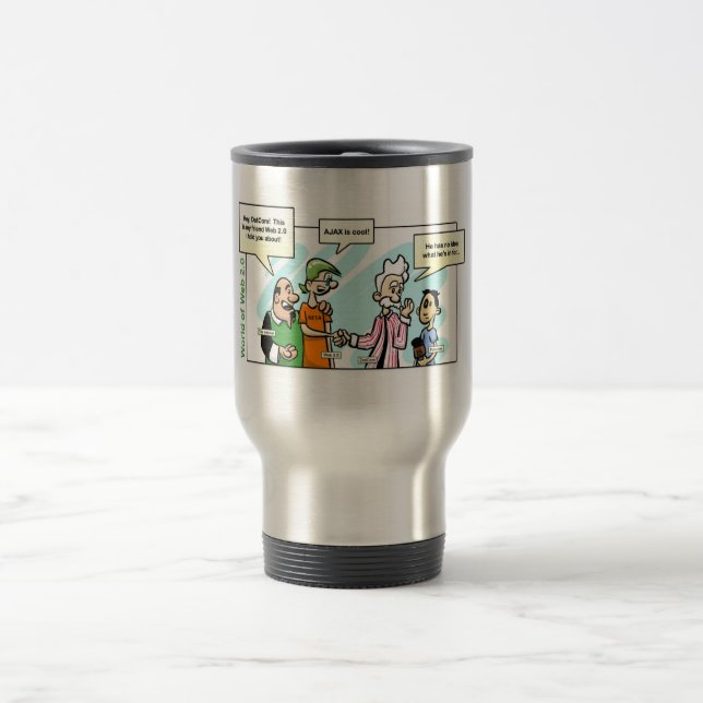 DotCom Meets Web 2.0 Travel Mug (Center)