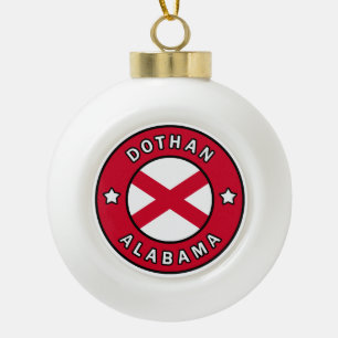 Dothan Alabama Ceramic Ball Christmas Ornament