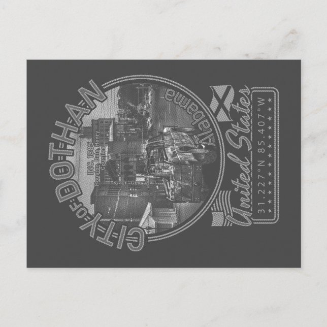 DOTHAN ALABAMA - DOTHAN CITY DOWNTOWN POSTCARD (Front)