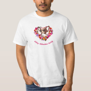 doting chihuahua daddy roses heart T-Shirt