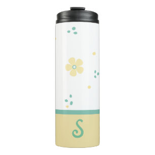 Dots and Flowers Monogrammed Thermal Tumbler