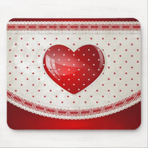 Dots and Hearts Mouse Mat