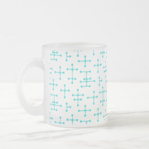Dots and Lines Frosted Glass Coffee Mug