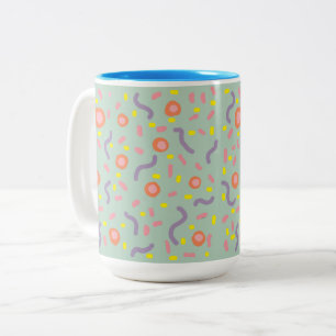 Dots and Lines minimal Art Two-Tone Coffee Mug