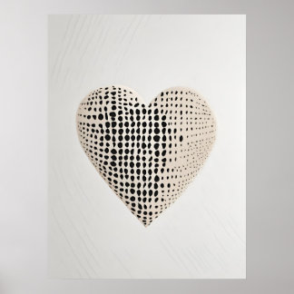 Dots And Polka Heart Design Artprint Poster