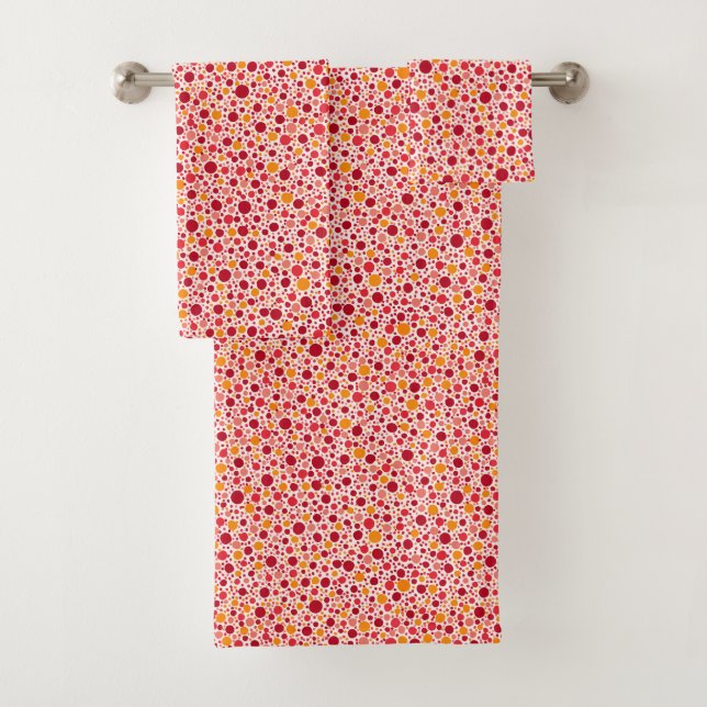 Dots and Spots Red Towel Set (Insitu)