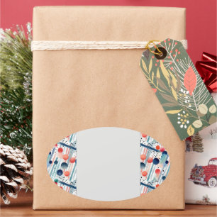 Dots and Stripes 22 Oval Sticker