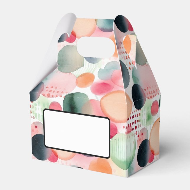 Dots and stripes 4 watercolor favour box (Front Side)