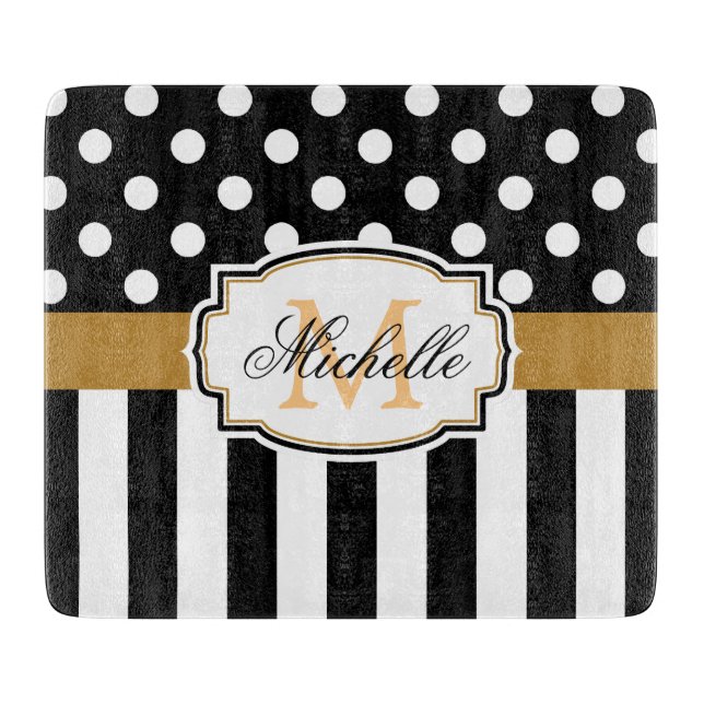 Dots and Stripes Cutting Board (Front)