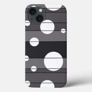 Dots and Stripes in Grey iPhone 13 Case