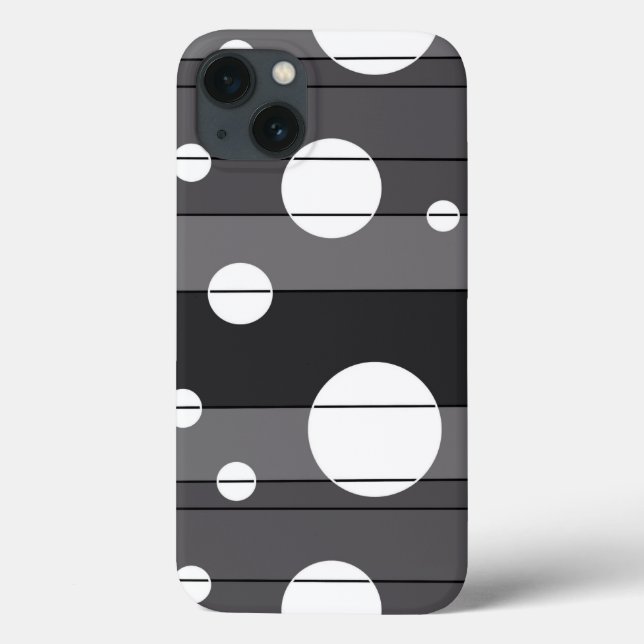 Dots and Stripes in Grey Case-Mate iPhone Case (Back)