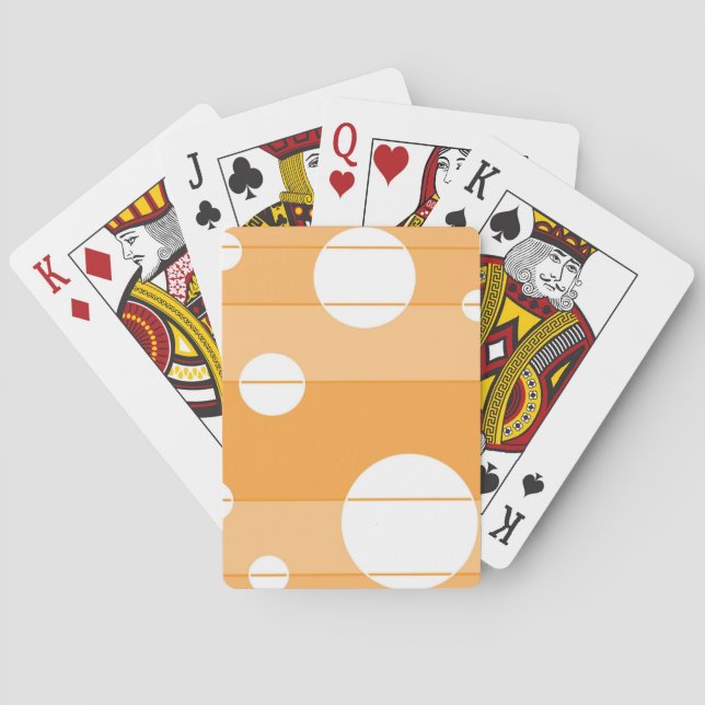 Dots and Stripes in YellowOrange Playing Cards (Back)