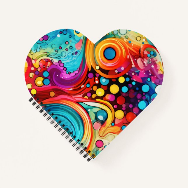 Dots and Swirls  tid dye splash mash up Notebook (Front)