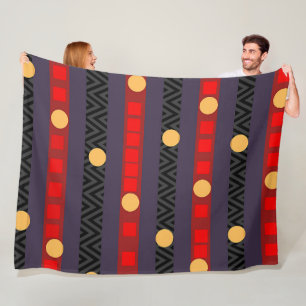 Dots Bands Chevron Purple Fleece Blanket