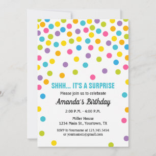 Dots Birthday Party Invitation