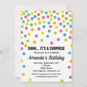 Dots Birthday Party Invitation