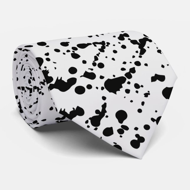 Dots Black and white Abstract Pattern Tie (Rolled)