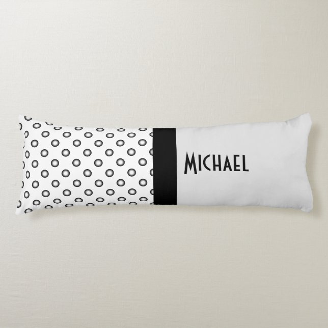 Dots black & white gradients + your backgr. & idea body cushion (Front)