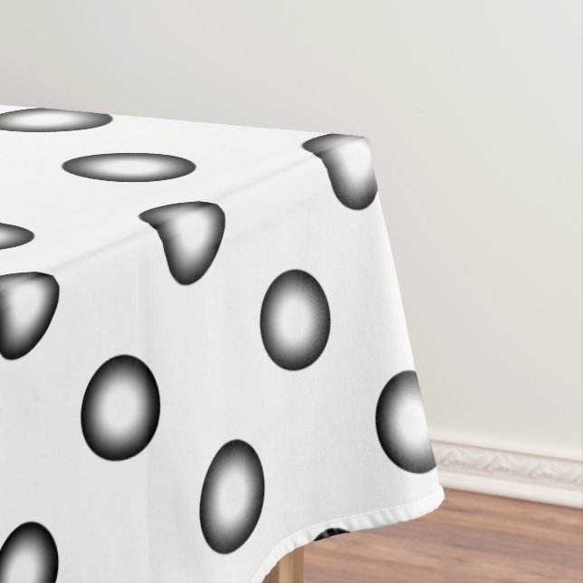 Dots black & white gradients + your backgr. & idea tablecloth (In Situ)
