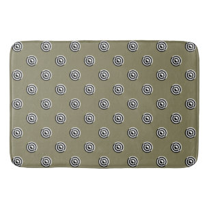 Dots black & white target mirror + your backgr. bath mat