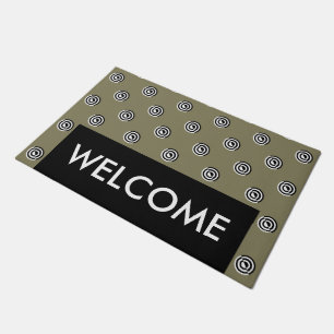 Dots black & white target mirror + your backgr. doormat