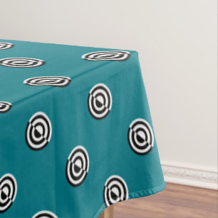 Dots black & white target mirror + your backgr. tablecloth