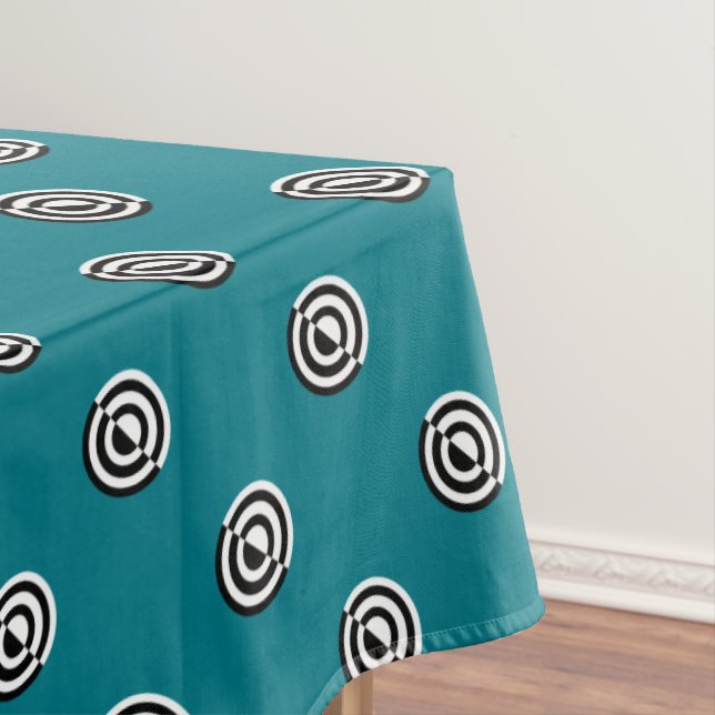 Dots black & white target mirror + your backgr. tablecloth (In Situ)