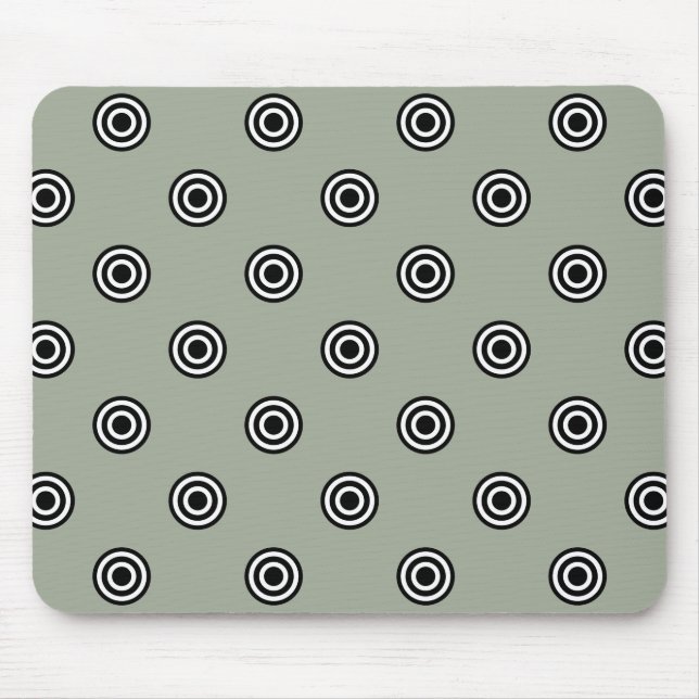 Dots black & white target + your backgr. & idea mouse mat (Front)