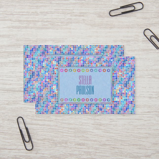 Dots Blue Business Card (Front/Back In Situ)