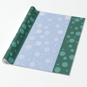 Dots Blue Green Glossy Wrapping Paper